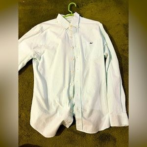 Green and White Medium Vineyard Vines Button Up